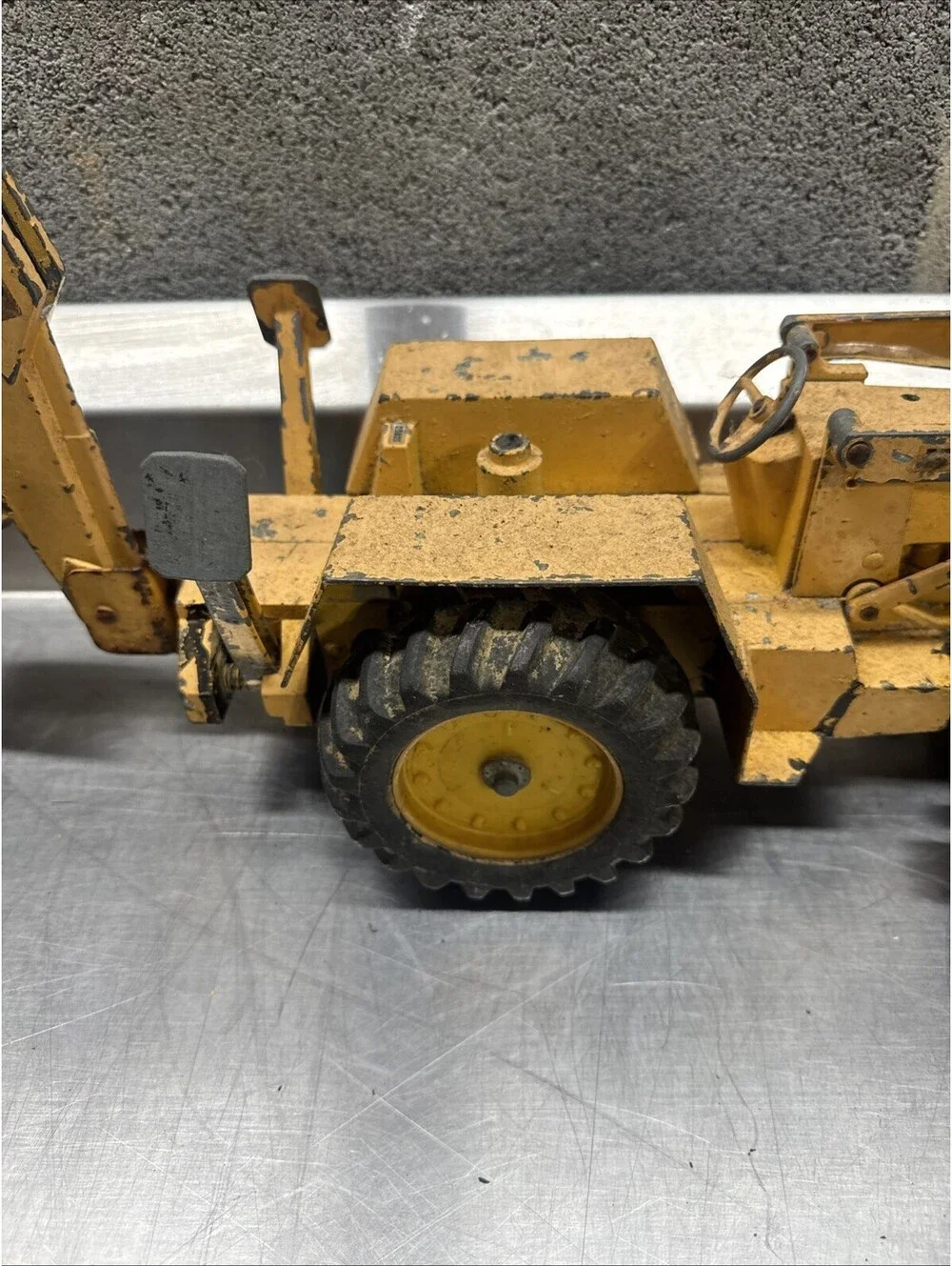 Vintage Ertl Backhoe Loader Ford 750 Diecast Model 30” Metal Construction 1960's